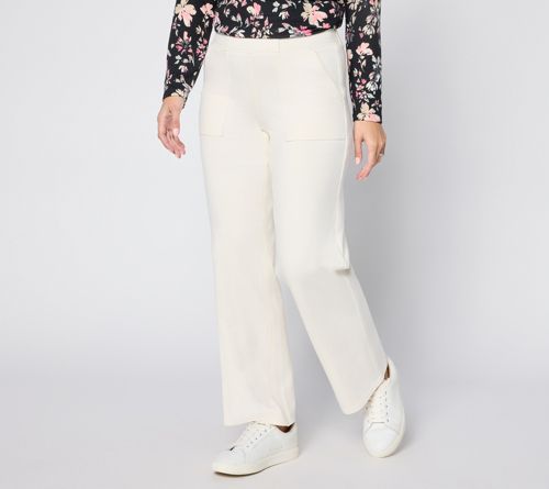 Color "How Smooth" Knit Denim Wide Leg Jeans