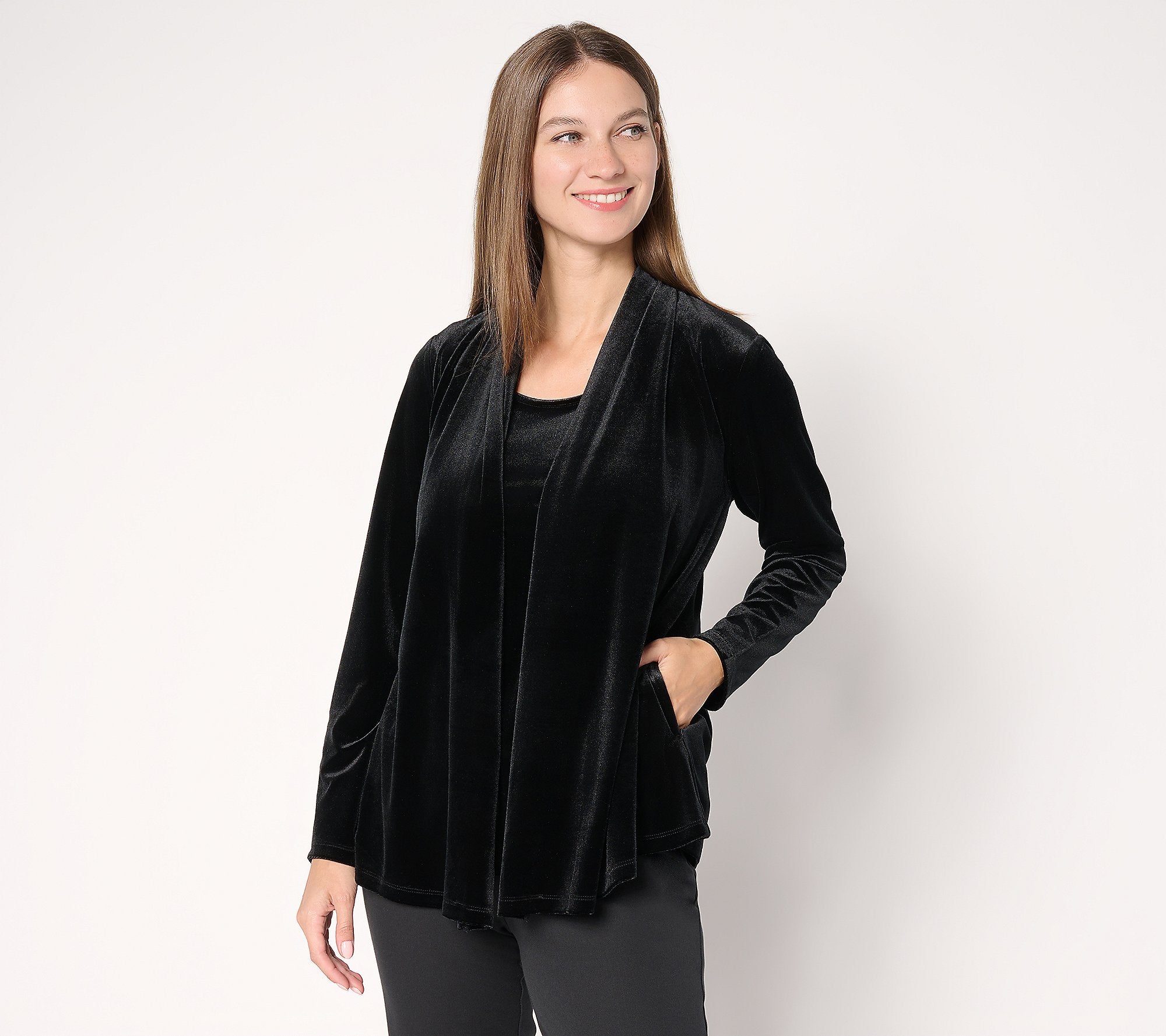 Knit Velvet Cardigan & Tank Set
