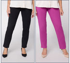 Set of 2 86/14 Slim Leg Ankle Icon Pant - BlkPassionFruit
