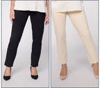 Set of 2 86/14 Slim Leg Ankle Icon Pant - Black/Ecru
