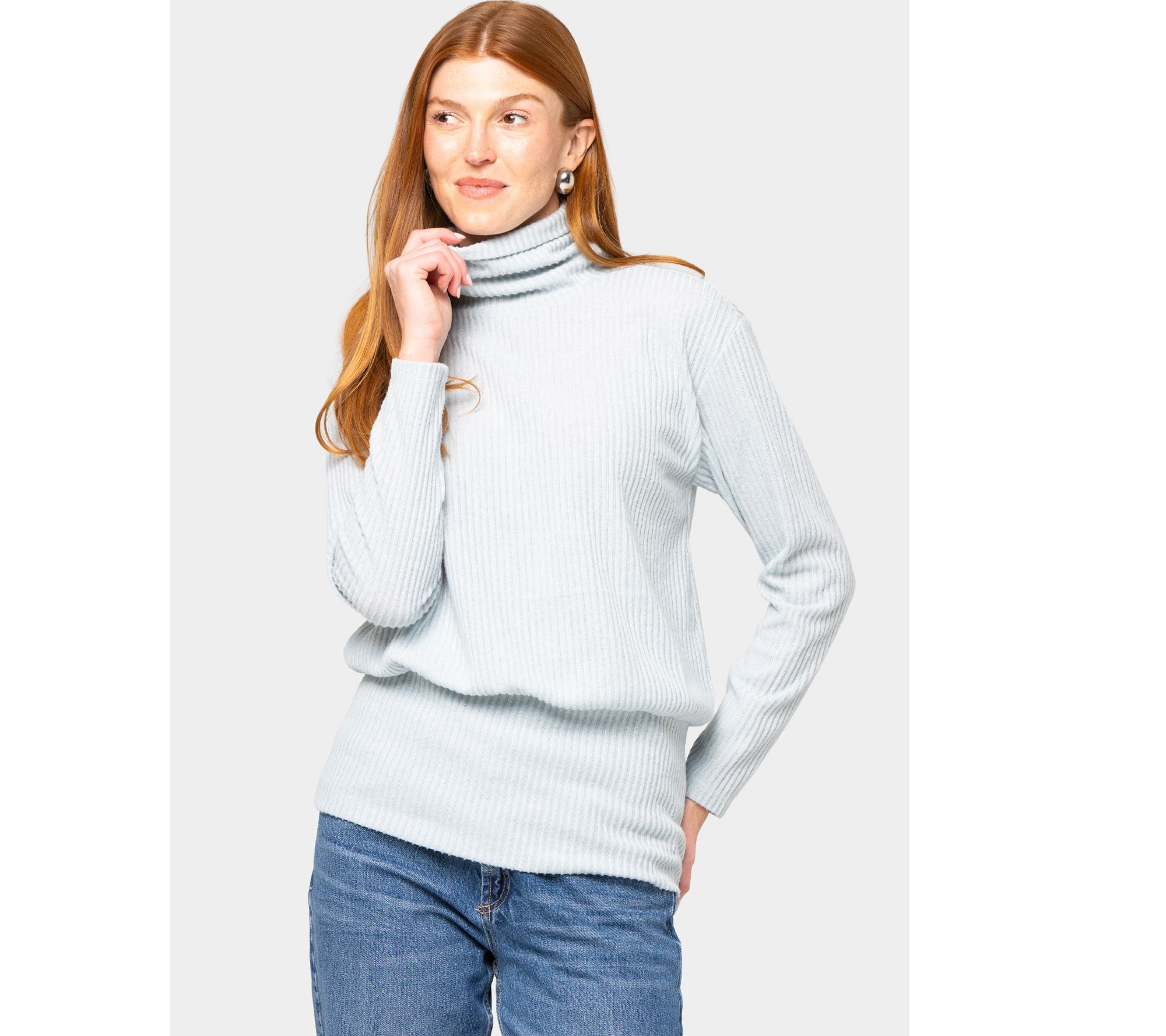 Rib Comfy Turtleneck - Alina Blue