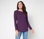 Essentials Heavenly Jersey Boat Neck Tunic - Deep Purple