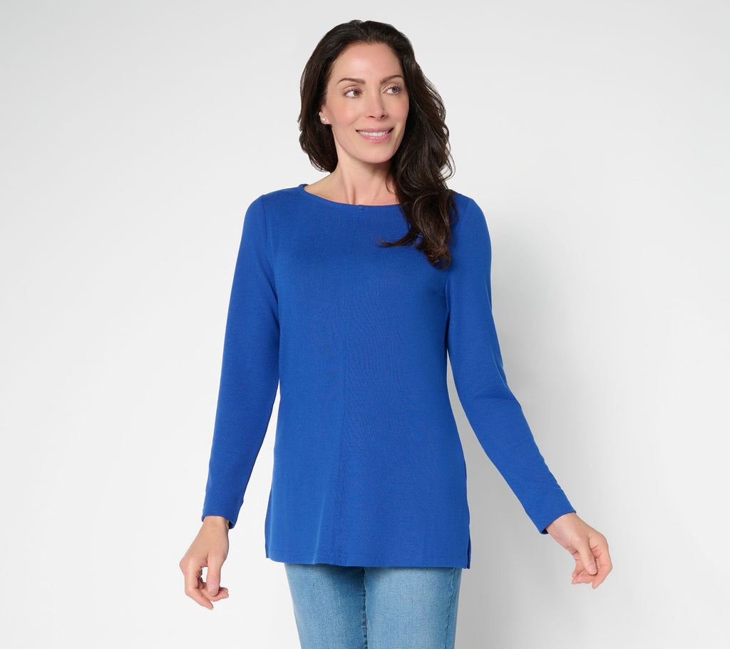 Essentials Heavenly Jersey Boat Neck Tunic - Lapis Blue