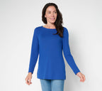 Essentials Heavenly Jersey Boat Neck Tunic - Lapis Blue