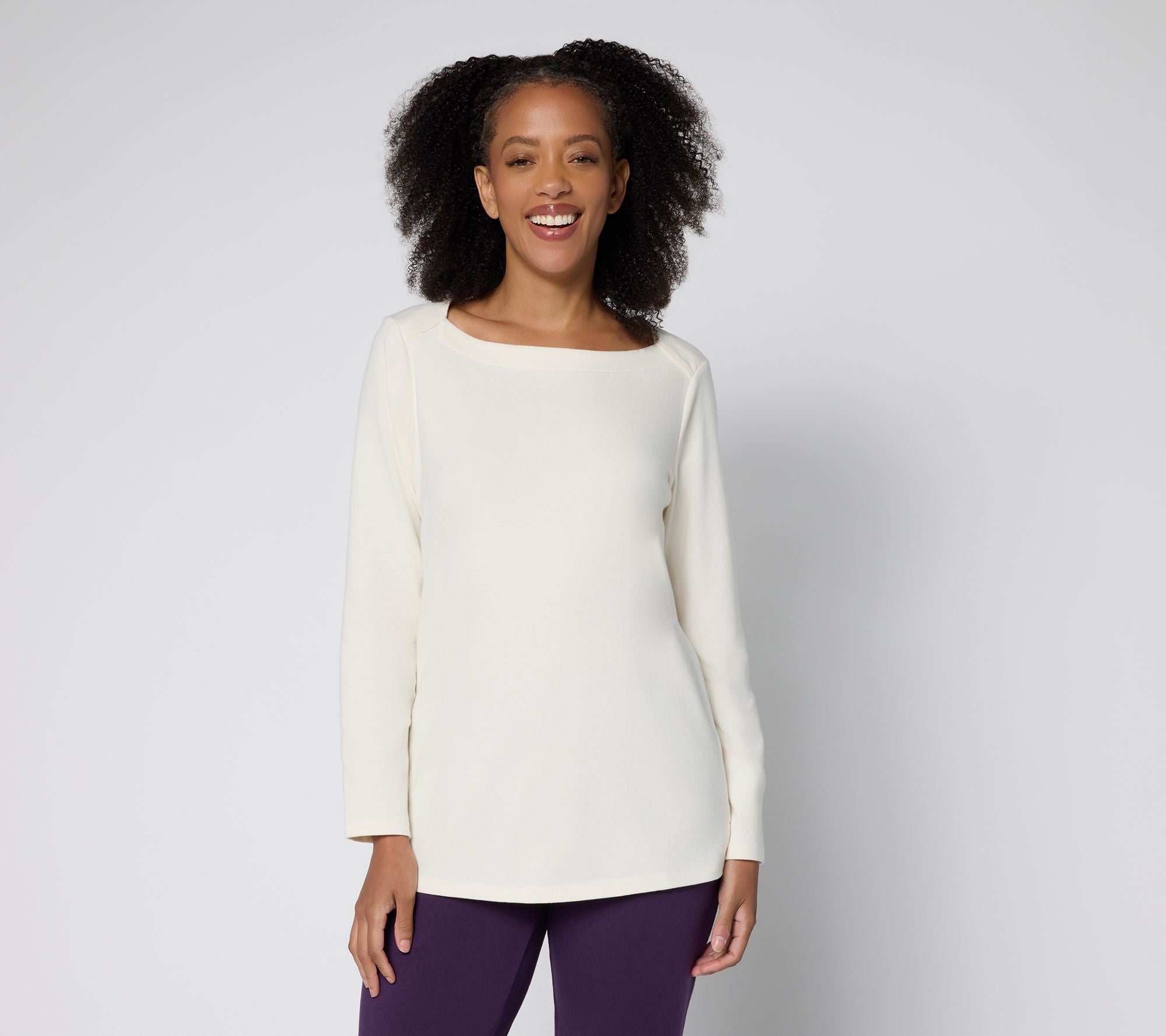 Essentials Perfect Jersey Boat Neck Tunic - Natural