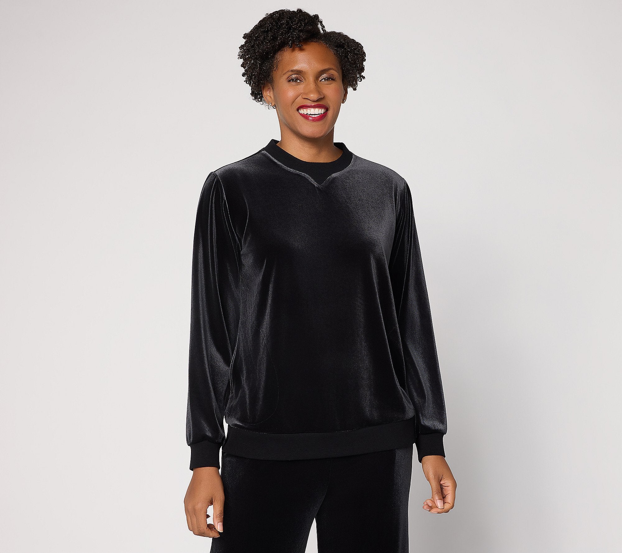 Long Sleeve Velvet Sweatshirt