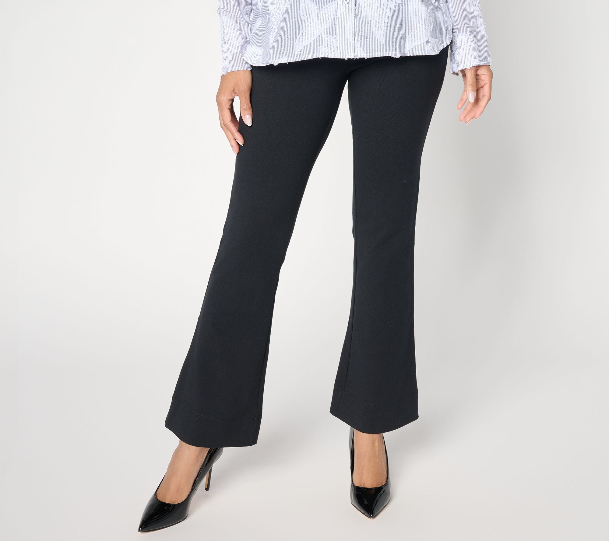 86/14 Full Length Slim Flare Pants - Black