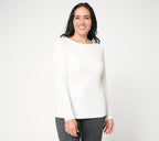 Essentials Liquid Knit Bateau Neck Top - Cream Petal