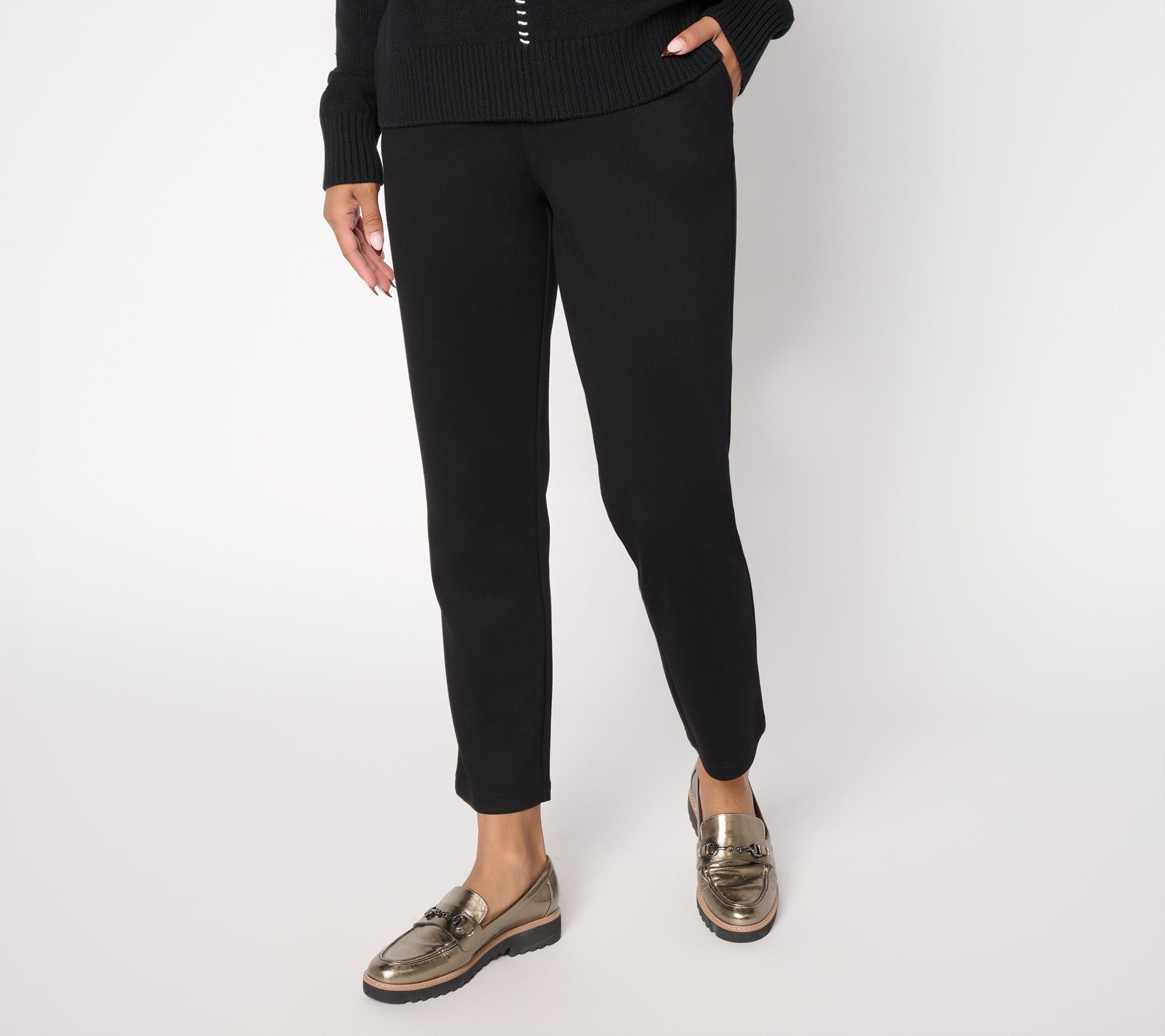 Weekend Serene Knit Pull-on Ankle Pants - Black
