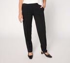 Liquid Ponte Straight Leg Pull-On Pants - Black