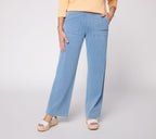 Comfy Knit Air Wide Leg Pants with Pockets - Sky Wash