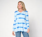 Rayon 230 Printed Stripe Dye Effect Top