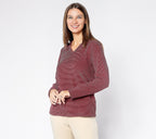 Chenille Fleece V-Neck Pullover with Pockets