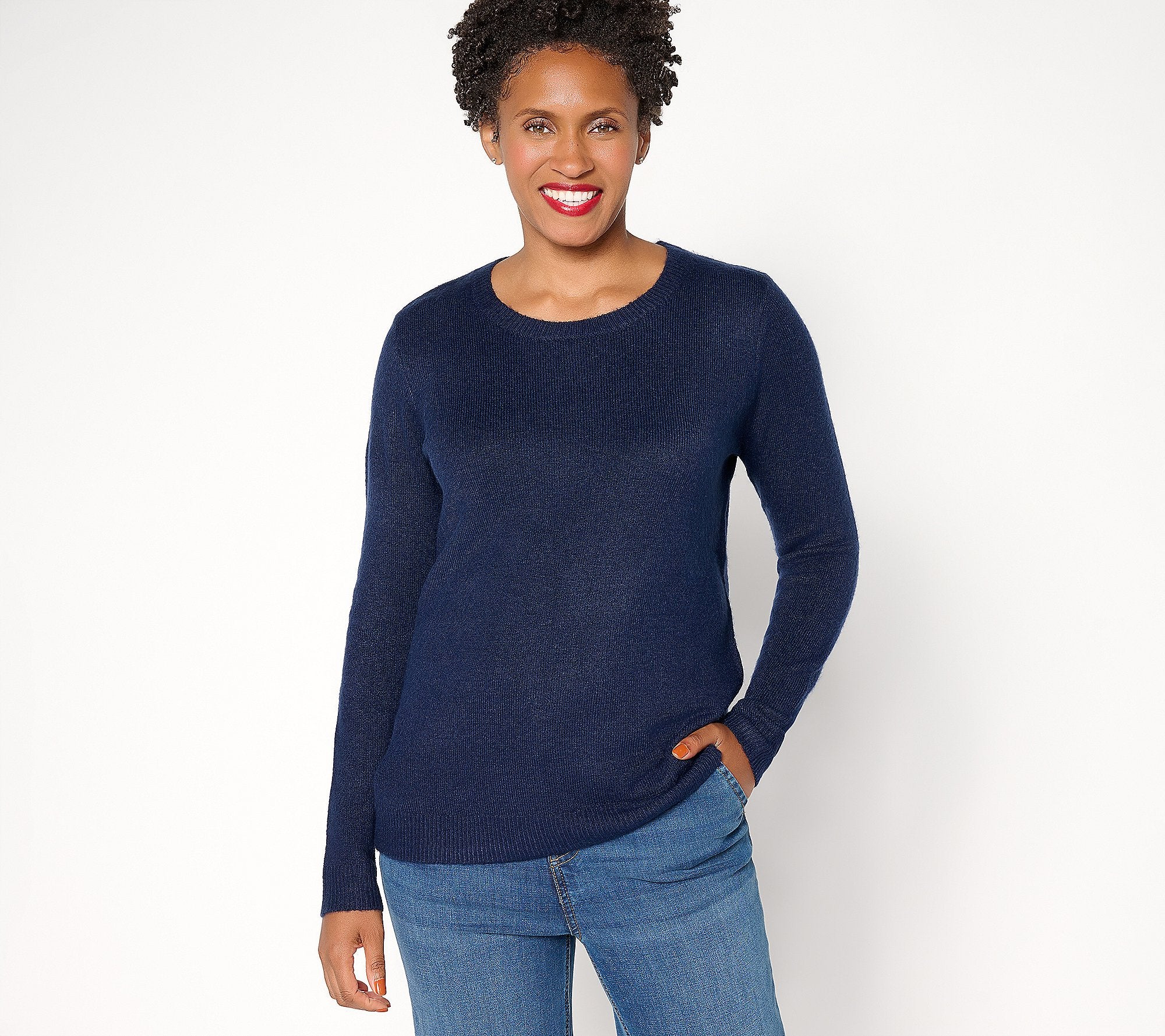 Essentials Long Sleeve Crew Neck Sweater - Navy