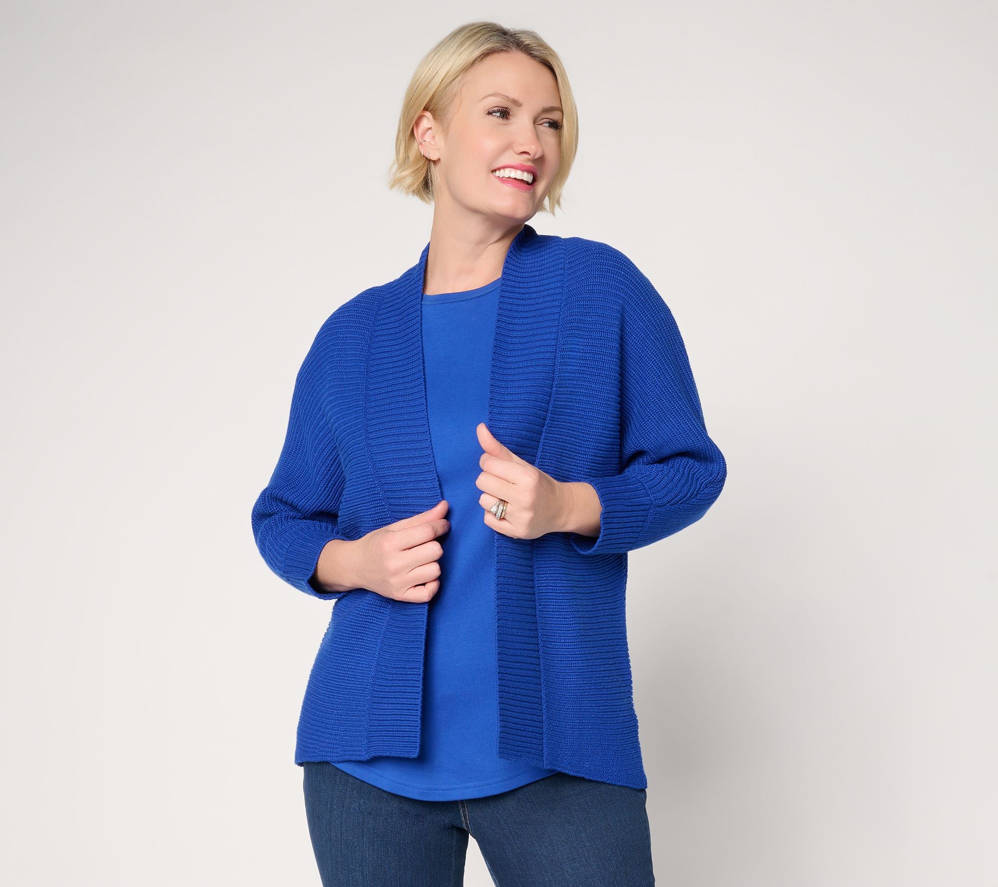 Dare to Be Bold Shaker Knit Cardigan - Sapphire