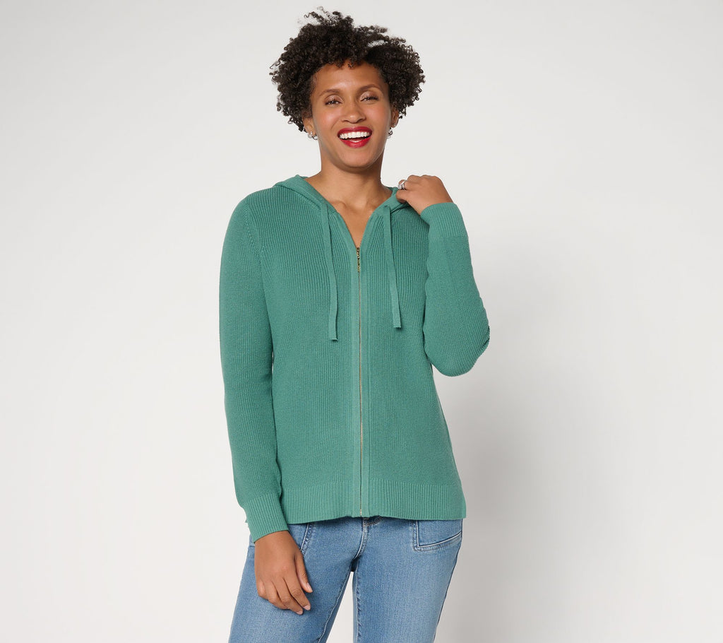 Skinny Shaker Knit Hoodie - Deep Sea