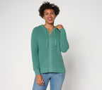 Skinny Shaker Knit Hoodie - Deep Sea