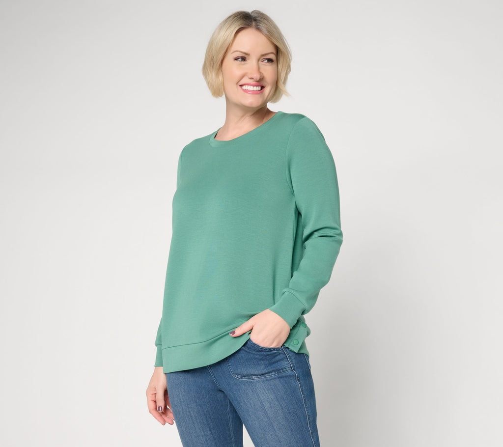 ScubaLuxe Crewneck with Side Snaps - Deep Sea