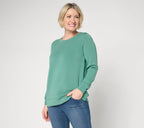 ScubaLuxe Crewneck with Side Snaps - Deep Sea