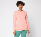 French Terry Top with Wide Rib Trim - Sunset Coral