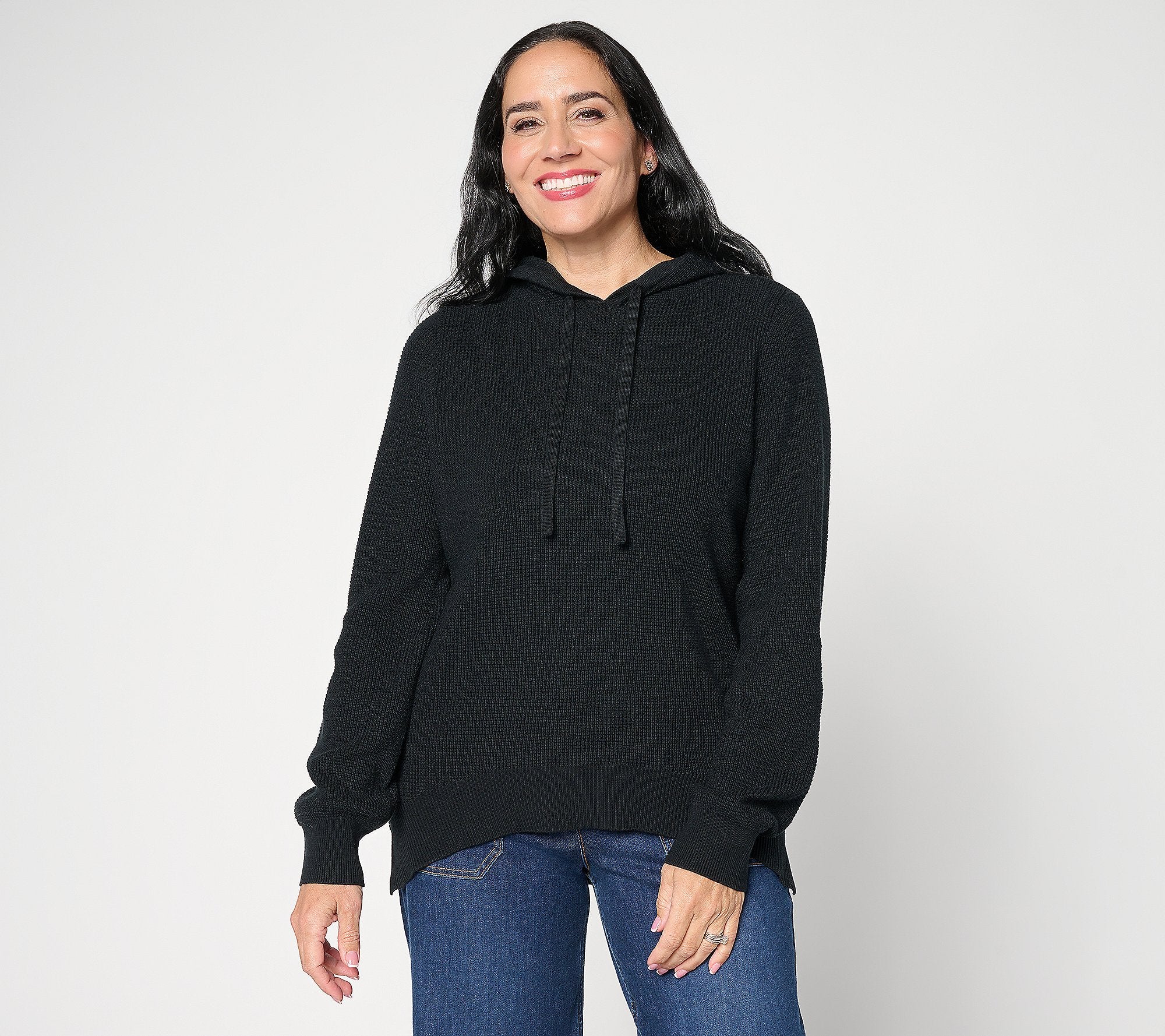 Waffle Stitch Clean & Classic Hoodie Sweater