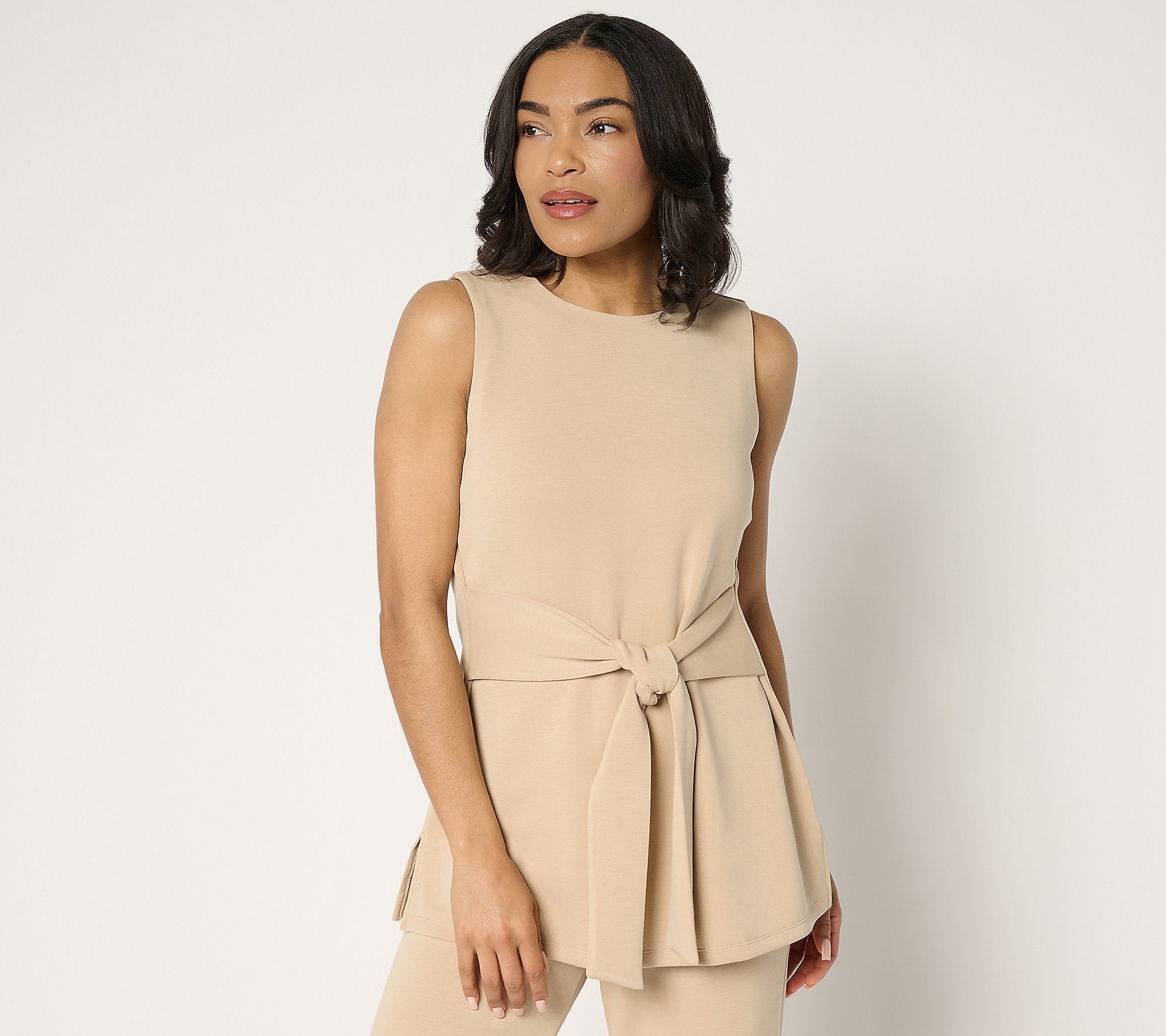 Sleeveless Tie Waist Tunic
