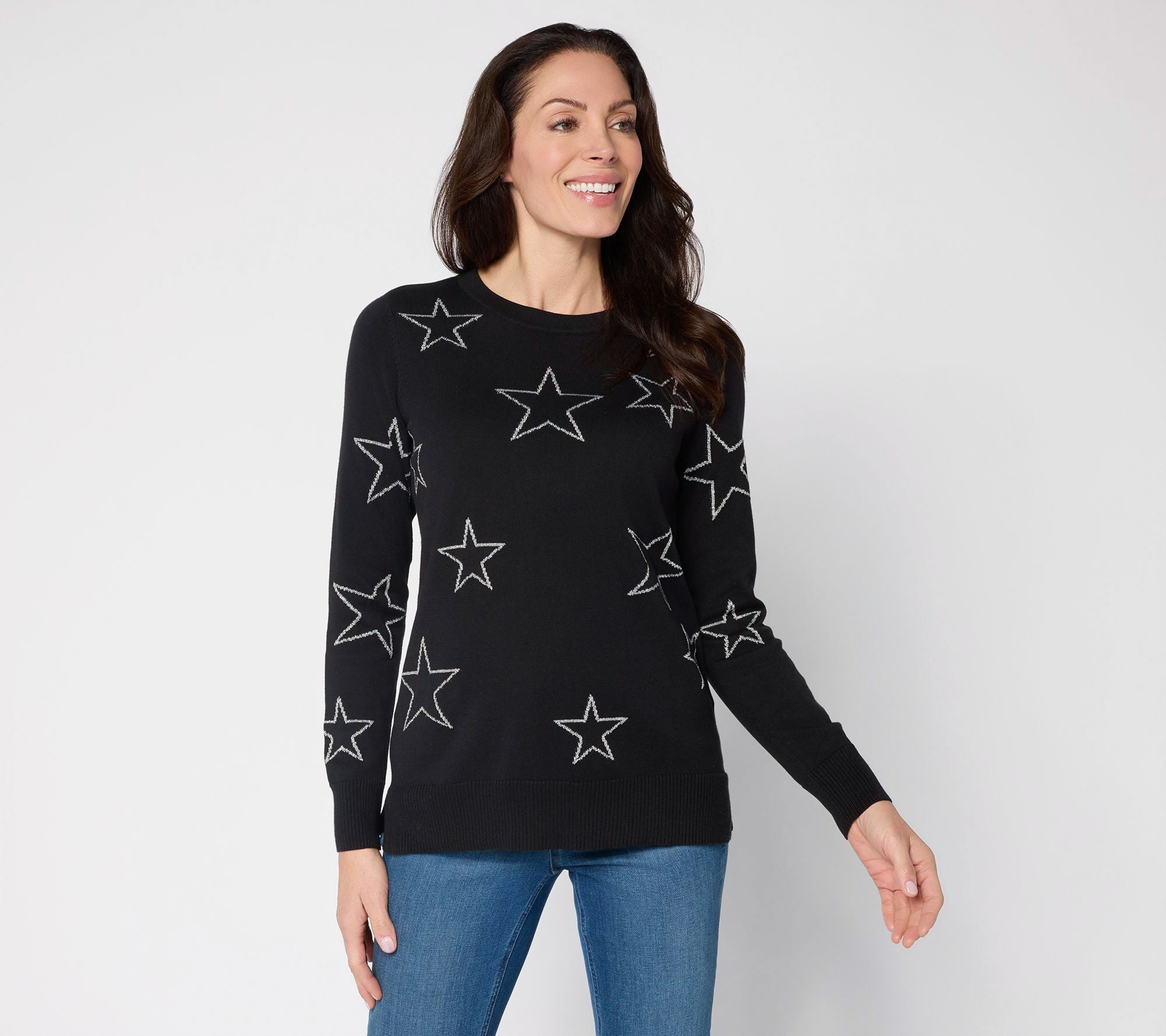Sketchy Open Shining Star Sweater - Black