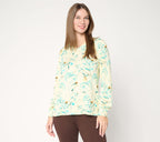 Rayon Spandex Smocked Sleeve Top - Yellow