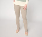 Ponte Slim Cigarette Pant with Slits - Vintage Khaki