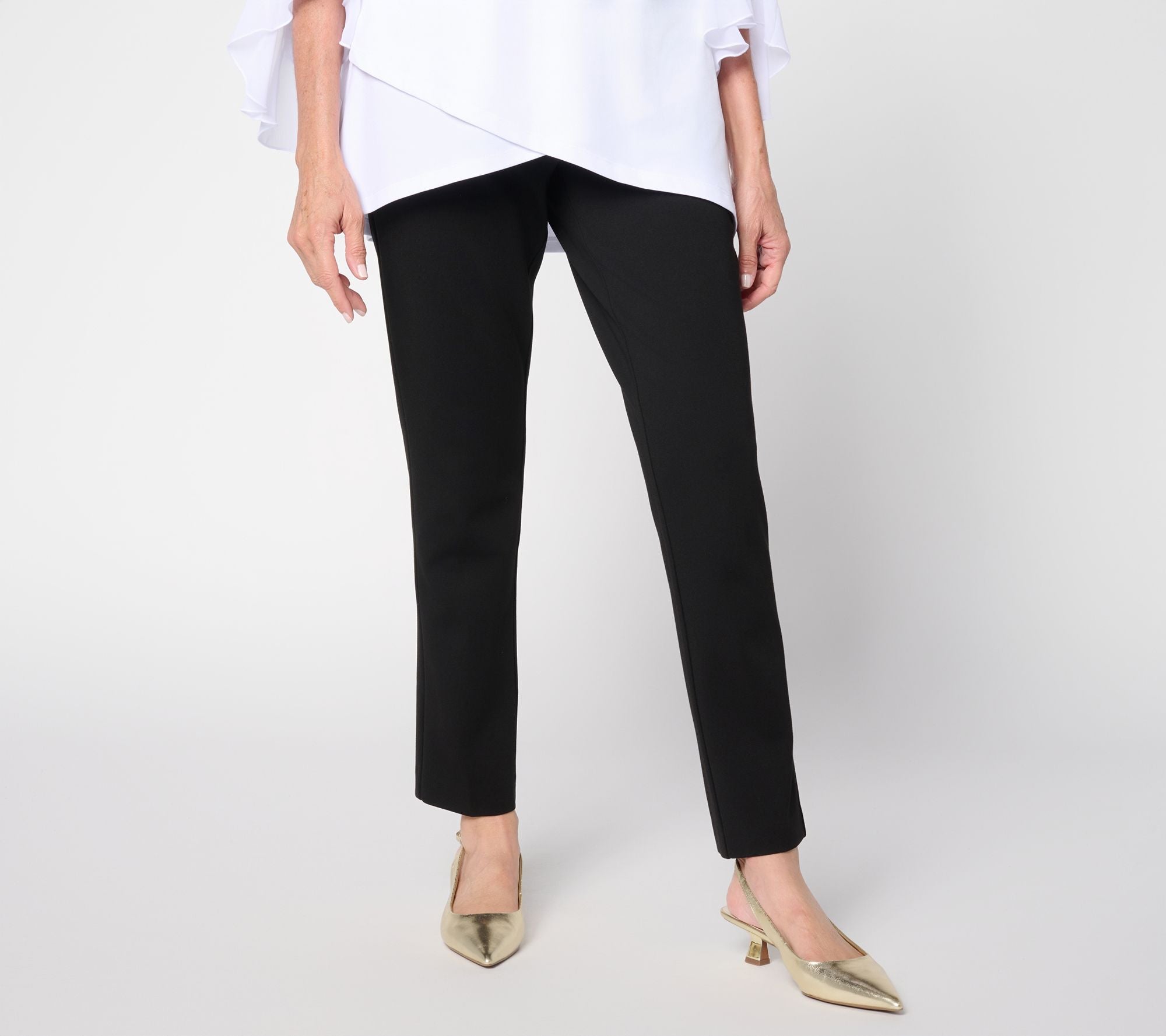 Smart Ponte 350 Slim Leg Ankle Pants - Black