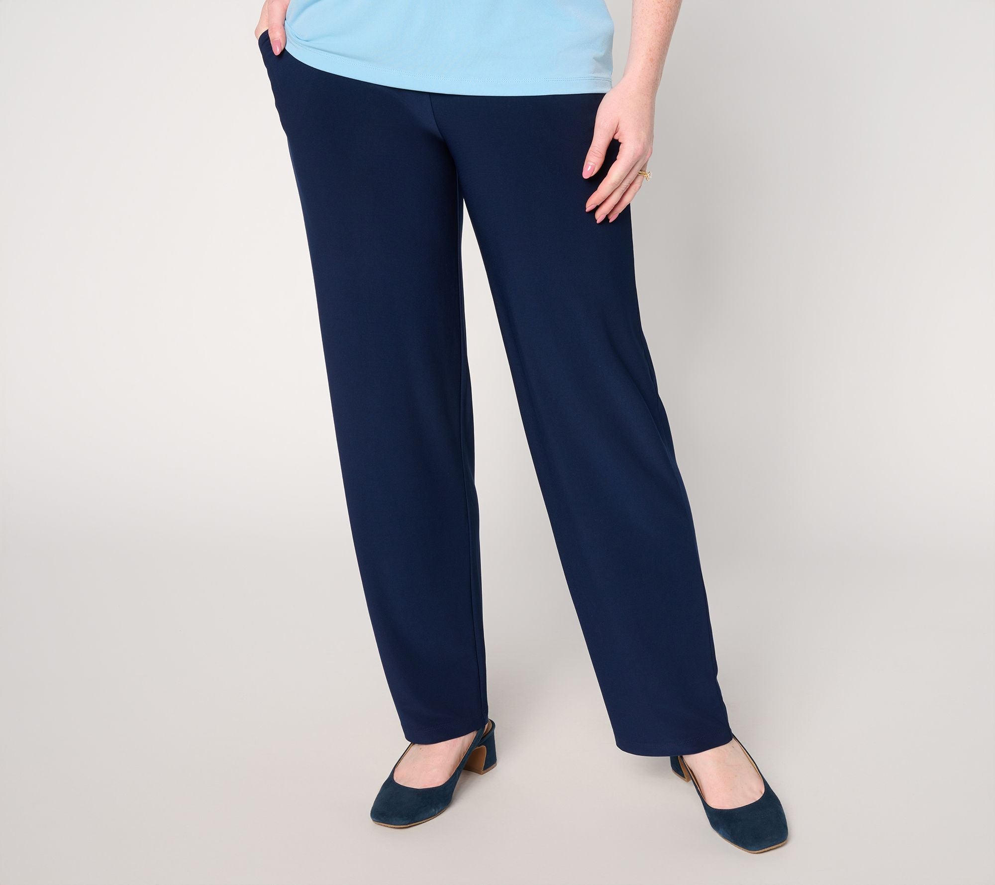 LK Luxe Straight Leg Pants - Navy