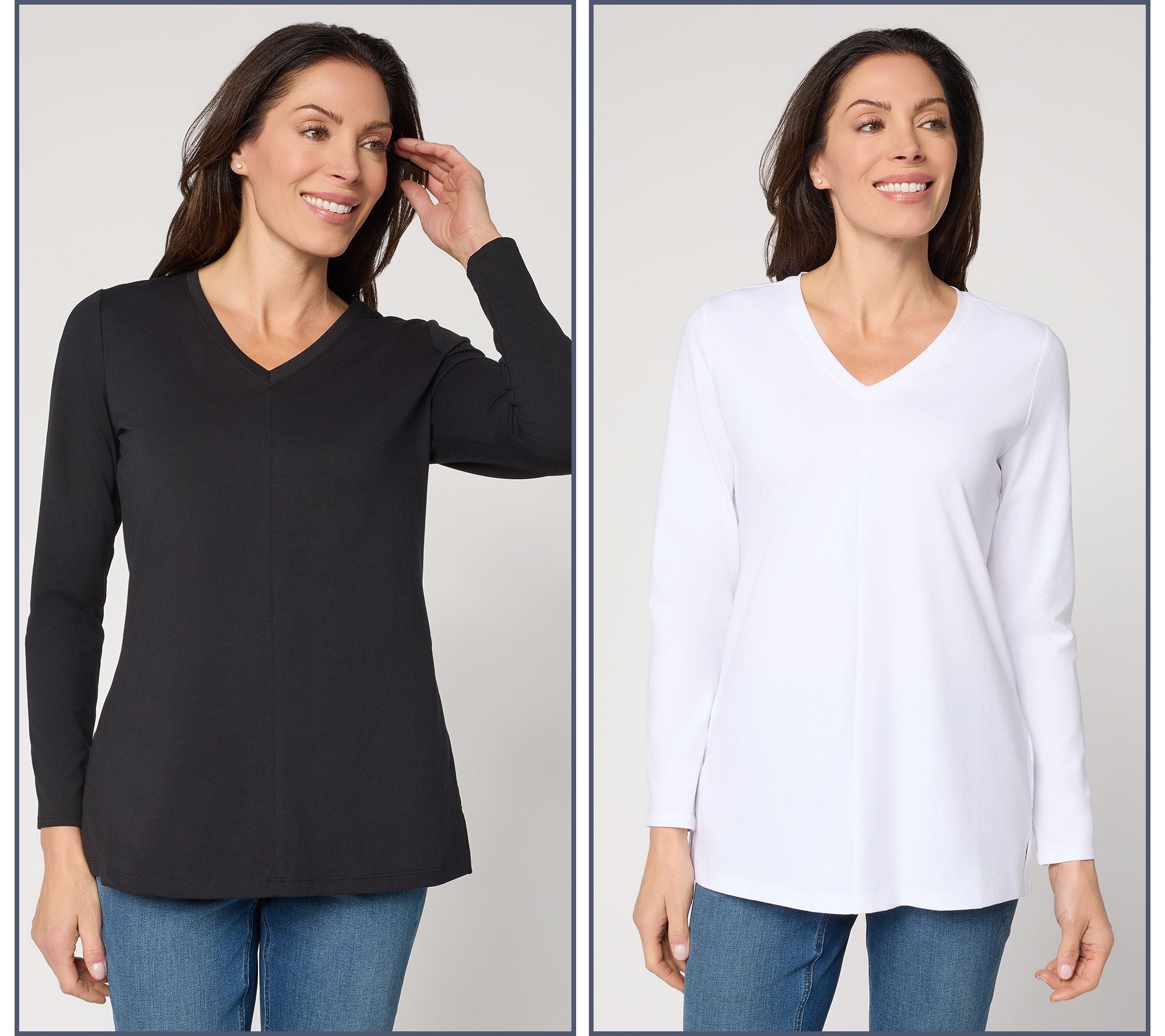Essentials Perfect Jersey 2-Pack Tunics - Black/White