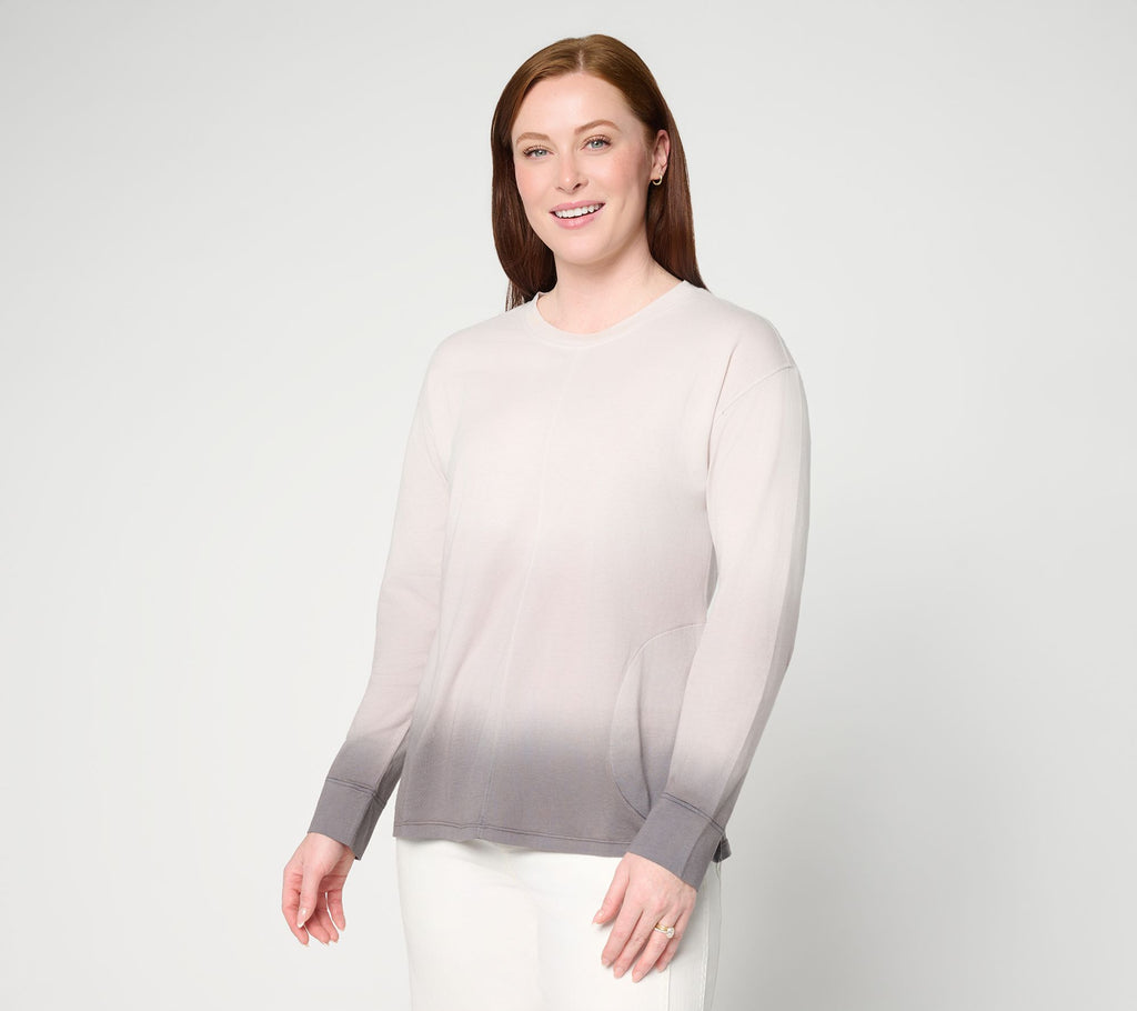 Dip Dye Long Sleeve Top - Cloud/Castle