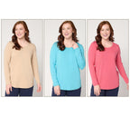 Denim & Co. Essentials So Soft Jersey 3-Pack