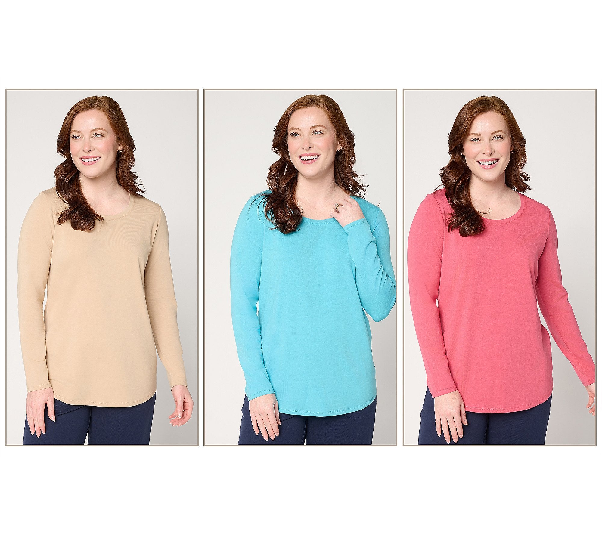 Denim & Co. Essentials So Soft Jersey 3-Pack