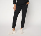Denim & Co EasyWear French Terry Ankle Pants - Black