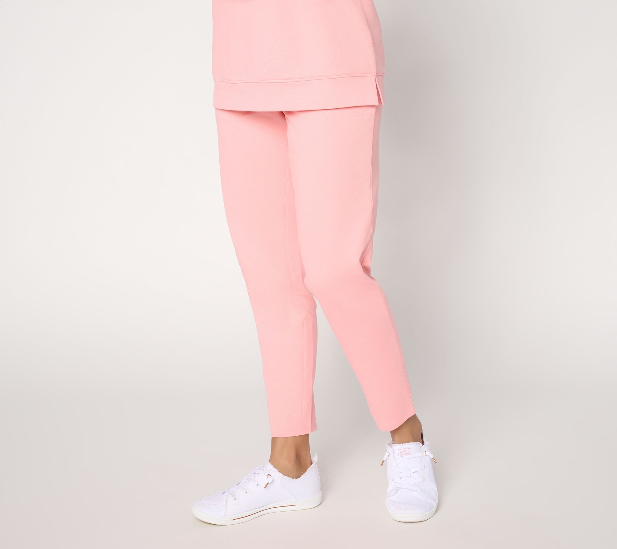 Denim & Co EasyWear French Terry Ankle Pants - Rose Petal