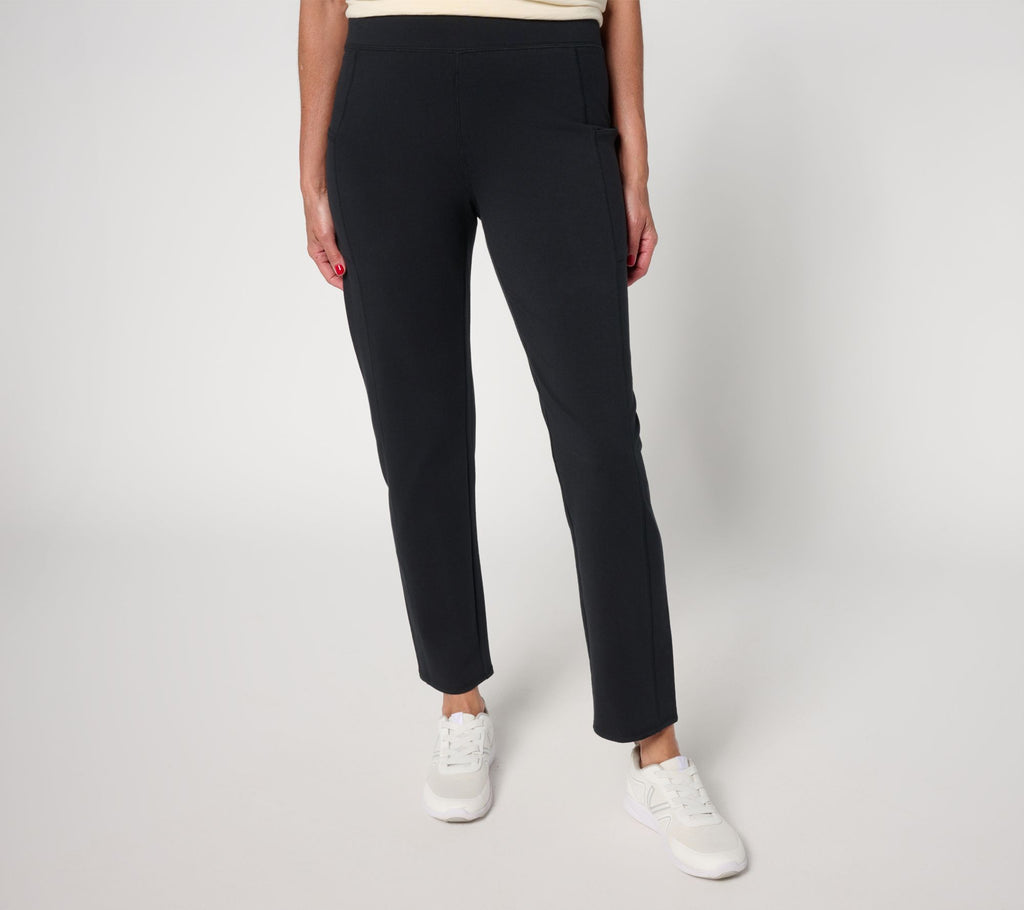 Denim & Co. Active Duo Stretch Slim Straight Ankle Pant - Black