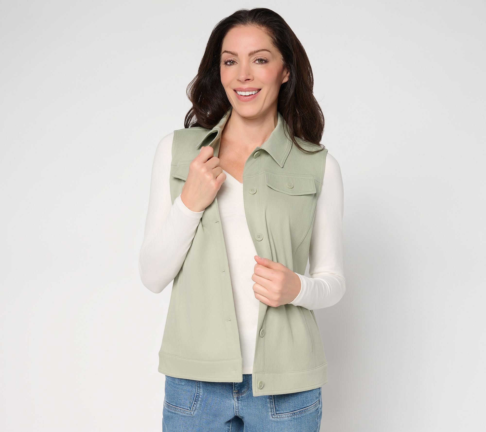Comfy Knit Air Indigo or Color Vest - Seagrass