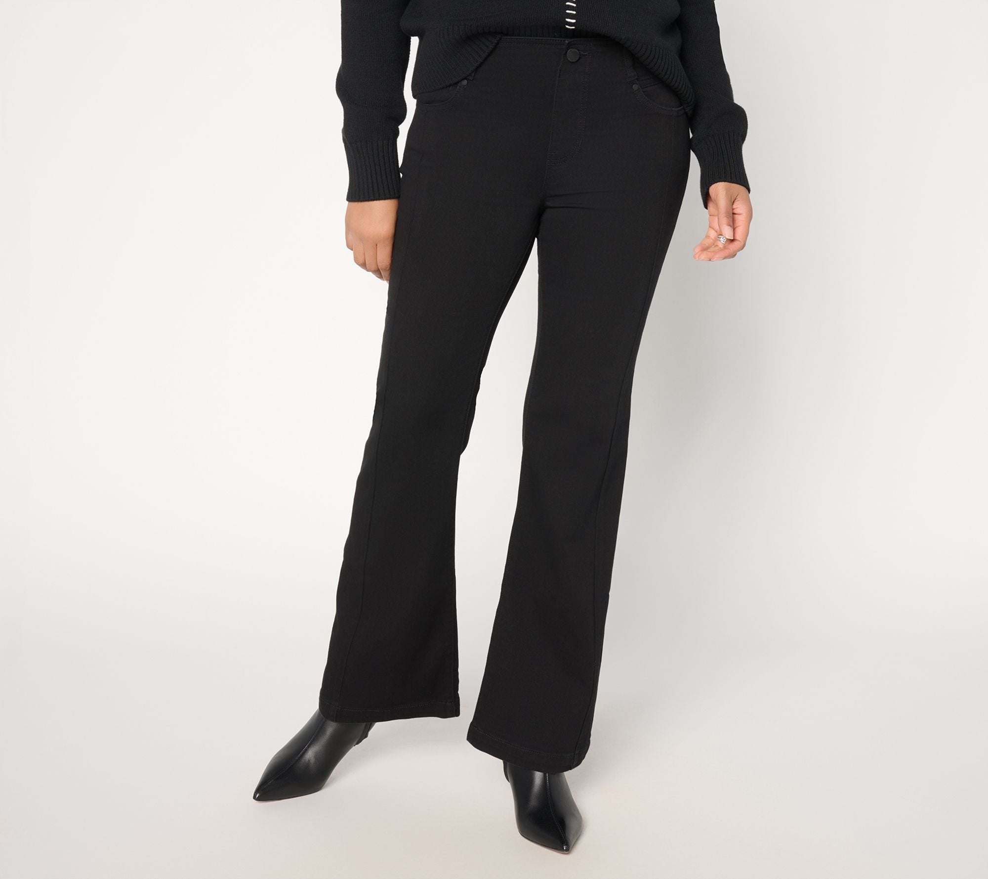 Gia Glider Pull-On Seamed Jeans-Blk Rinse - Black Rinse