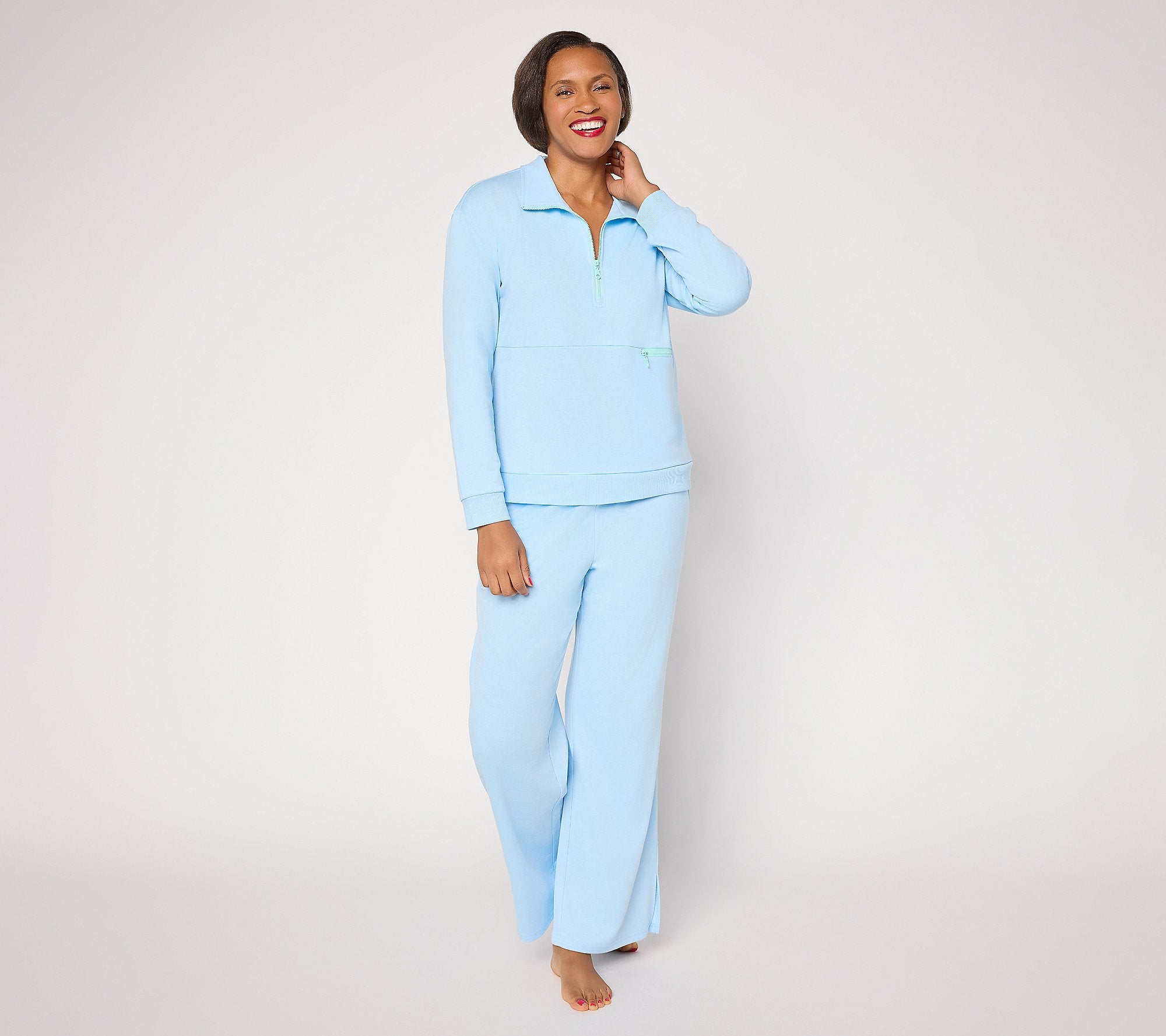 French Terry Quarter Zip and Pant Lounge Set