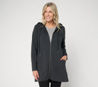 Zip Front Hoodie with Pockets - Black