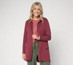 Zip Front Hoodie with Pockets - Tawny Port