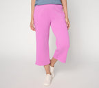Cotton French Terry Cropped Pants - Wild Orchid
