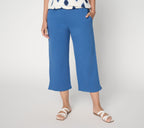 Cotton French Terry Cropped Pants - Vintage Indigo