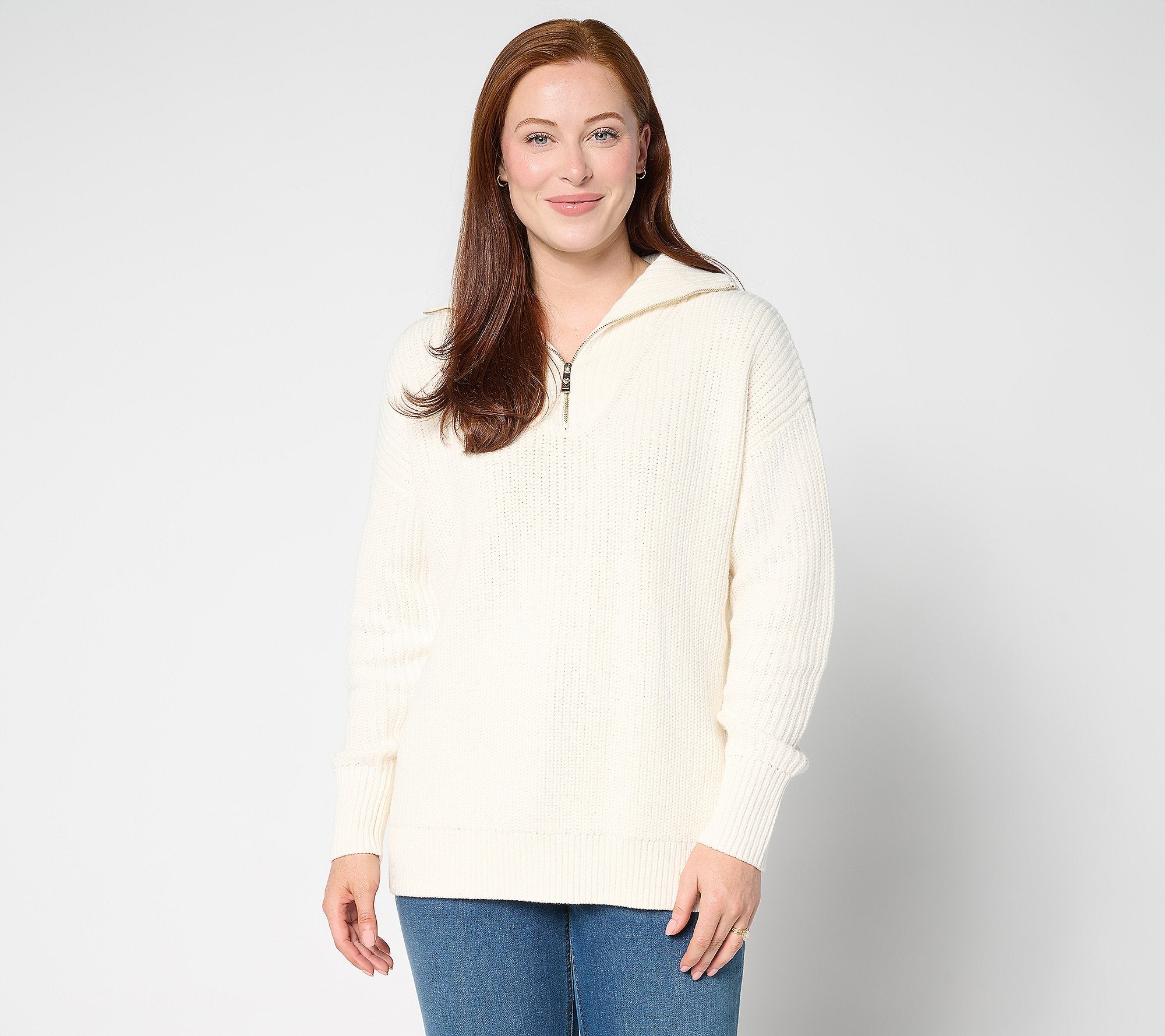Chunky Shaker Half Zip Sweater