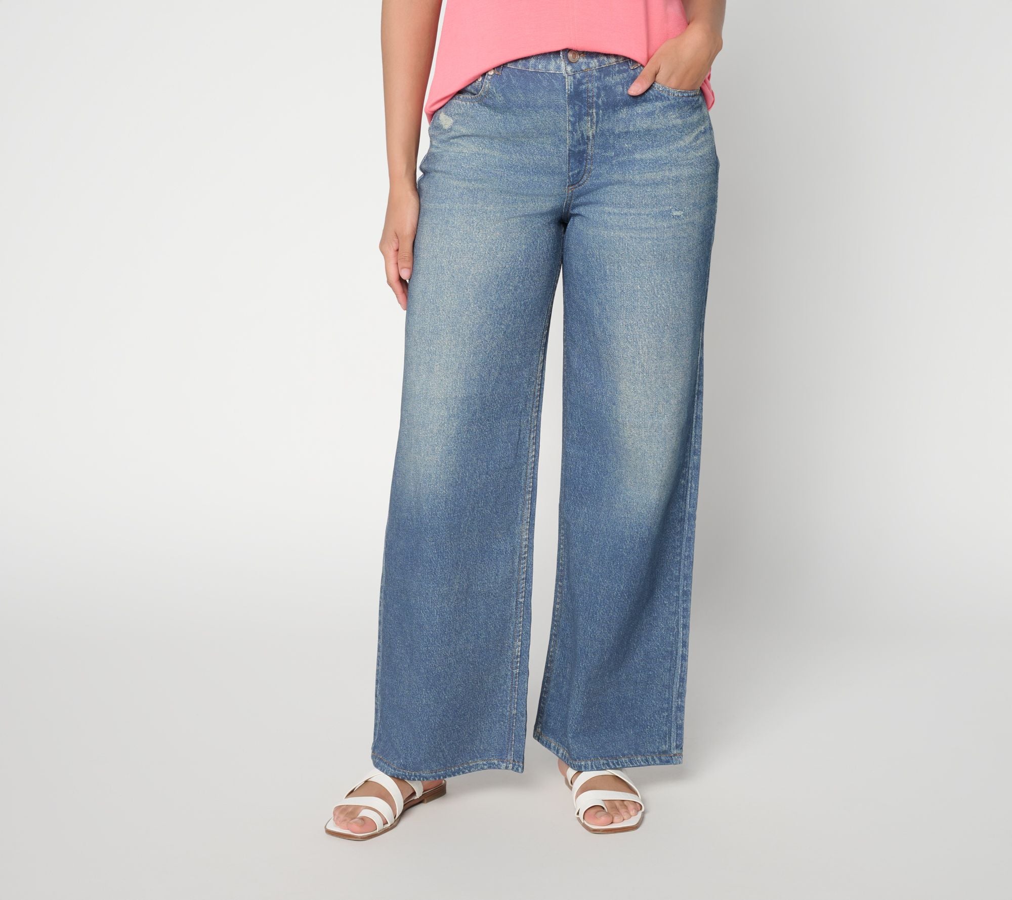 Denim Effect French Terry Sweatpant Jean - Indigo Wash