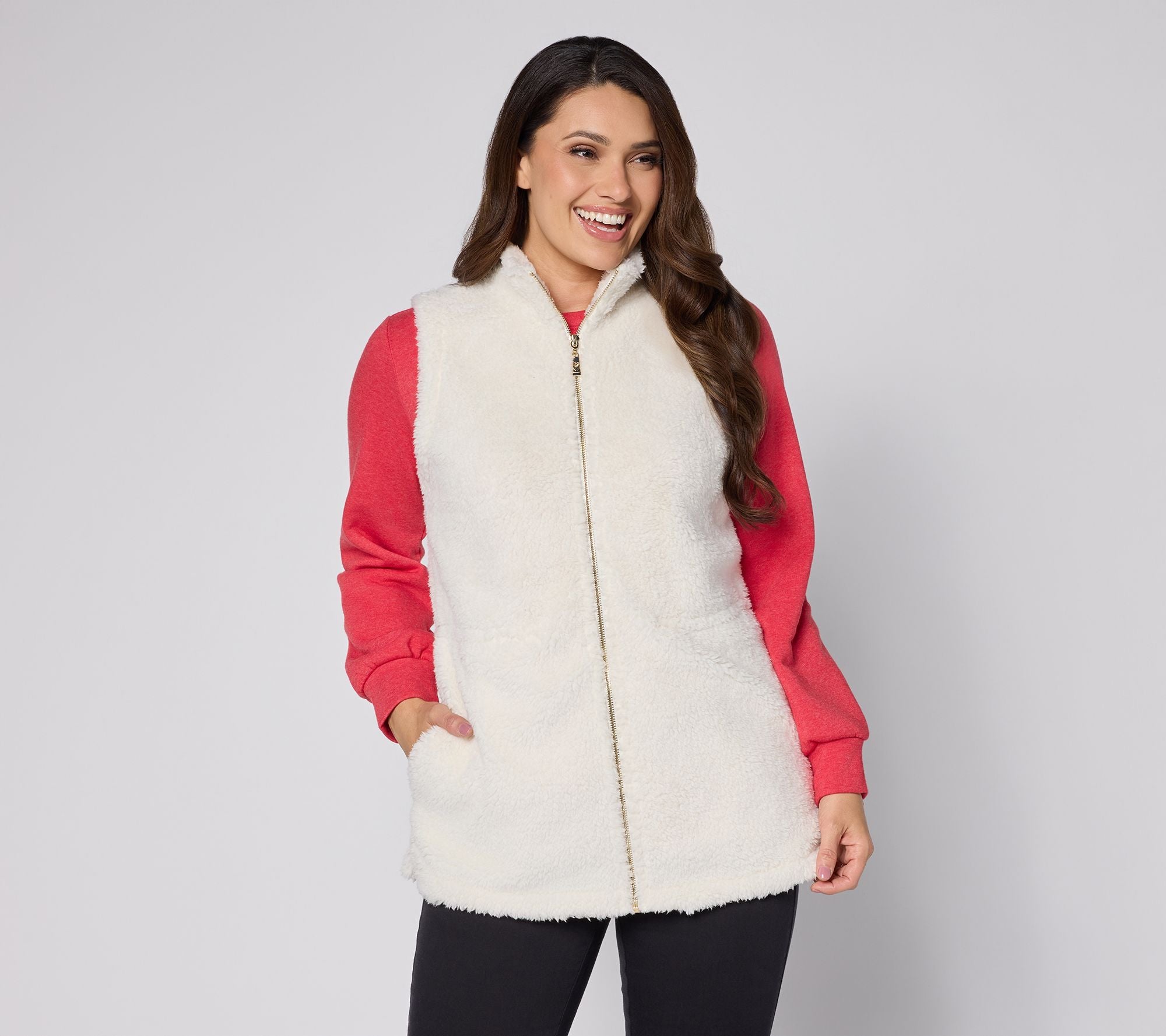 Belle by Kim Gravel Golden Girls Sherpa Vest - Cream