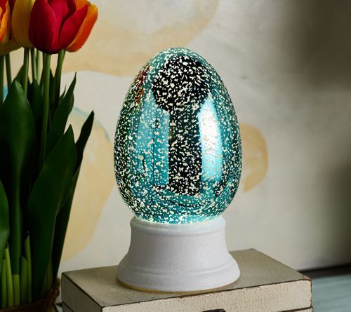 8.5" Mercury Finish Glitter Egg