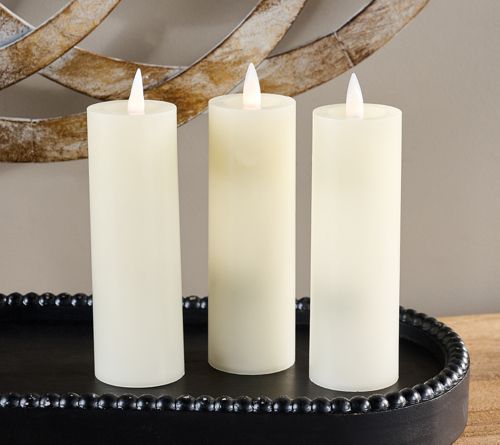 Set of 3 2x6 Candle Light Candles w/ Remote